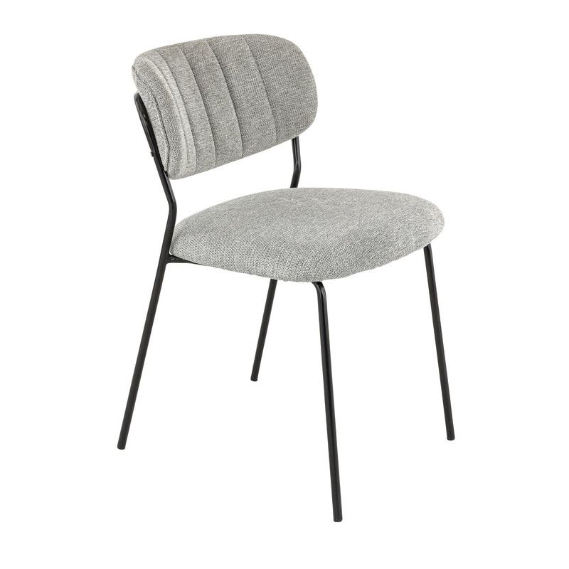Chaise de restaurant SIMONE d'intérieur - Métal noir, tissu 95% PES 5 %ny - bois gris clair 83 · 83