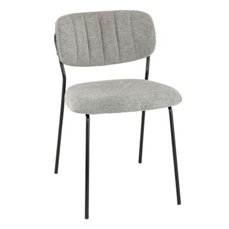 Chaise de restaurant SIMONE d'intérieur - Métal noir, tissu 95% PES 5 %ny - bois gris clair 83 · 83