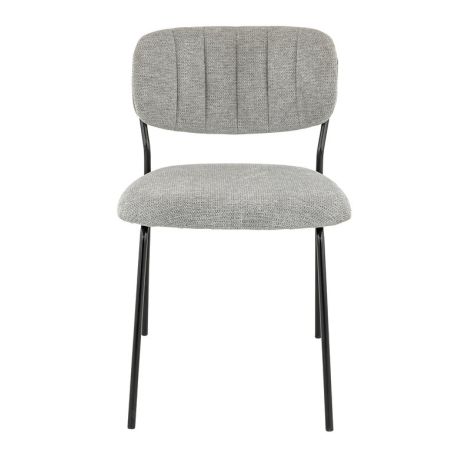 Chaise de restaurant SIMONE d'intérieur - Métal noir, tissu 95% PES 5 %ny - bois gris clair 83 · 83