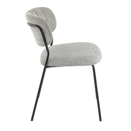 Chaise de restaurant SIMONE d'intérieur - Métal noir, tissu 95% PES 5 %ny - bois gris clair 83 · 83