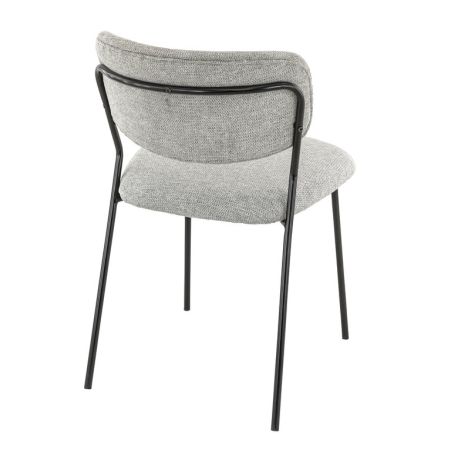 Chaise de restaurant SIMONE d'intérieur - Métal noir, tissu 95% PES 5 %ny - bois gris clair 83 · 83