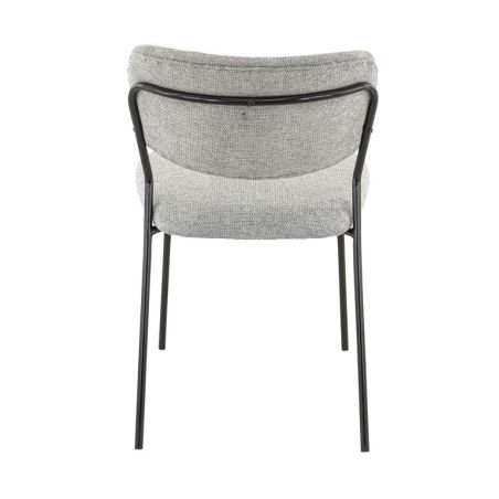 Chaise de restaurant SIMONE d'intérieur - Métal noir, tissu 95% PES 5 %ny - bois gris clair 83 · 83