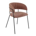 Fauteuil de restaurant RENE d'intérieur - Métal noir, tissu 95% PES 5 %ny - bois terra 59 · 59