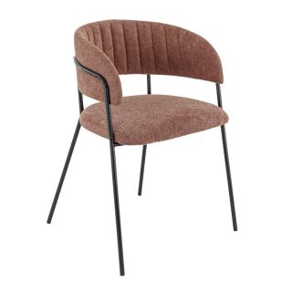 Fauteuil de restaurant RENE d'intérieur - Métal noir, tissu 95% PES 5 %ny - bois terra 59 · 59