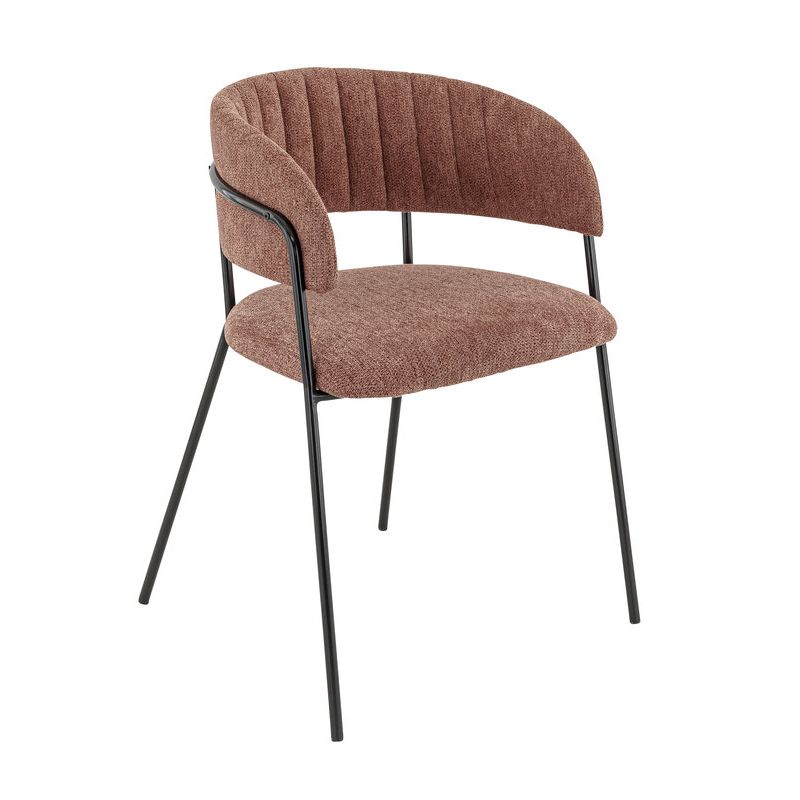 Fauteuil de restaurant RENE d'intérieur - Métal noir, tissu 95% PES 5 %ny - bois terra 59 · 59