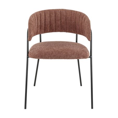 Fauteuil de restaurant RENE d'intérieur - Métal noir, tissu 95% PES 5 %ny - bois terra 59 · 59