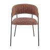 Fauteuil de restaurant RENE d'intérieur - Métal noir, tissu 95% PES 5 %ny - bois terra 59 · 59