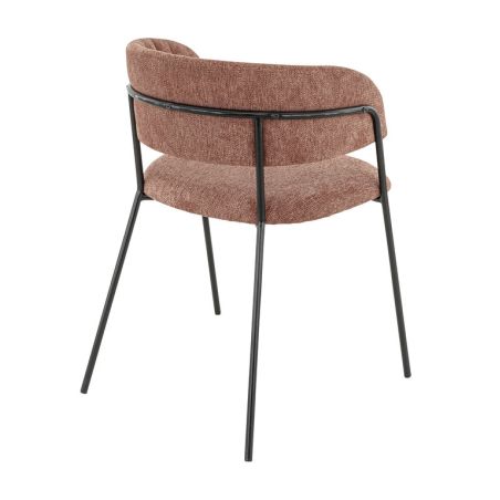 Fauteuil de restaurant RENE d'intérieur - Métal noir, tissu 95% PES 5 %ny - bois terra 59 · 59