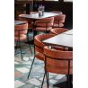 Fauteuil de restaurant RENE d'intérieur - Métal noir, tissu 95% PES 5 %ny - bois terra 59 · 59