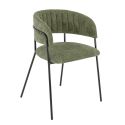 Fauteuil de restaurant RENE d'intérieur - Métal noir, tissu 95% PES 5 %ny - bois vert 39 · 39