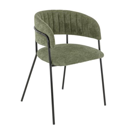 Fauteuil de restaurant RENE d'intérieur - Métal noir, tissu 95% PES 5 %ny - bois vert 39 · 39