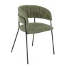 Fauteuil de restaurant RENE d'intérieur - Métal noir, tissu 95% PES 5 %ny - bois vert 39 · 39