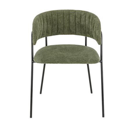 Fauteuil de restaurant RENE d'intérieur - Métal noir, tissu 95% PES 5 %ny - bois vert 39 · 39