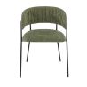 Fauteuil de restaurant RENE d'intérieur - Métal noir, tissu 95% PES 5 %ny - bois vert 39 · 39
