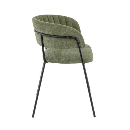 Fauteuil de restaurant RENE d'intérieur - Métal noir, tissu 95% PES 5 %ny - bois vert 39 · 39
