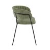 Fauteuil de restaurant RENE d'intérieur - Métal noir, tissu 95% PES 5 %ny - bois vert 39 · 39