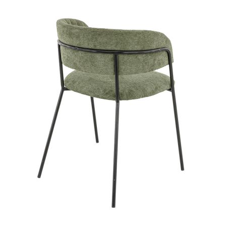 Fauteuil de restaurant RENE d'intérieur - Métal noir, tissu 95% PES 5 %ny - bois vert 39 · 39