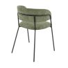 Fauteuil de restaurant RENE d'intérieur - Métal noir, tissu 95% PES 5 %ny - bois vert 39 · 39