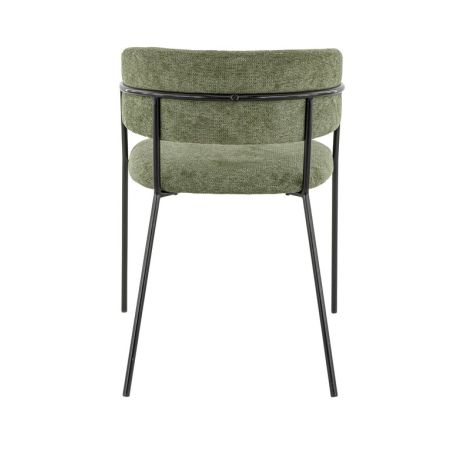 Fauteuil de restaurant RENE d'intérieur - Métal noir, tissu 95% PES 5 %ny - bois vert 39 · 39