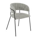 Fauteuil de restaurant RENE d'intérieur - Métal noir, tissu 95% PES 5 %ny - bois gris clair 83 · 83