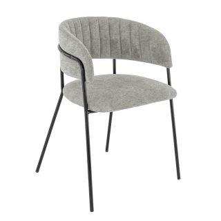 Fauteuil de restaurant RENE d'intérieur - Métal noir, tissu 95% PES 5 %ny - bois gris clair 83 · 83