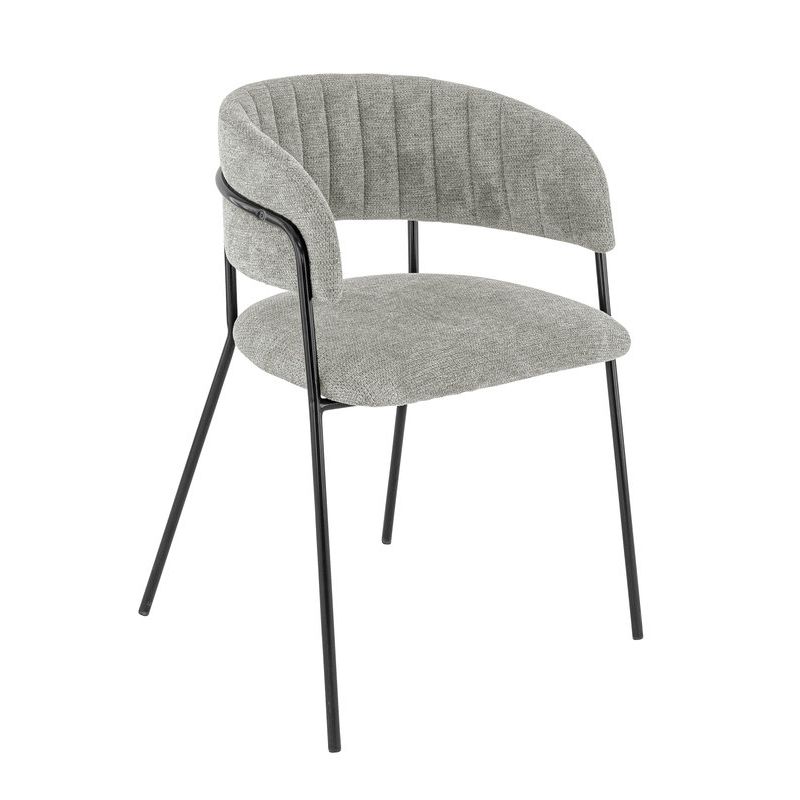Fauteuil de restaurant RENE d'intérieur - Métal noir, tissu 95% PES 5 %ny - bois gris clair 83 · 83