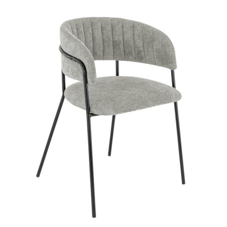 Fauteuil de restaurant RENE d'intérieur - Métal noir, tissu 95% PES 5 %ny - bois gris clair 83 · 83