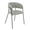Fauteuil de restaurant RENE d'intérieur - Métal noir, tissu 95% PES 5 %ny - bois gris clair 83 · 83