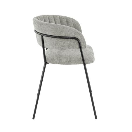 Fauteuil de restaurant RENE d'intérieur - Métal noir, tissu 95% PES 5 %ny - bois gris clair 83 · 83
