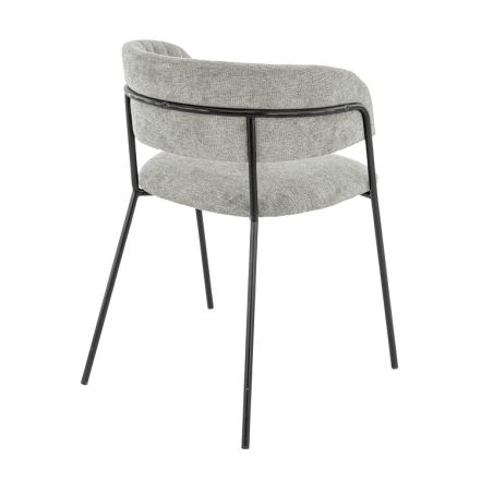 Fauteuil de restaurant RENE d'intérieur - Métal noir, tissu 95% PES 5 %ny - bois gris clair 83 · 83