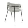 Fauteuil de restaurant RENE d'intérieur - Métal noir, tissu 95% PES 5 %ny - bois gris clair 83 · 83