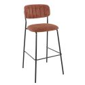 Tabouret de bar AUGUSTE d'intérieur - Métal noir, tissu 95% PES 5 %ny - bois terra 59 · 59