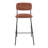 Tabouret de bar AUGUSTE d'intérieur - Métal noir, tissu 95% PES 5 %ny - bois terra 59 · 59