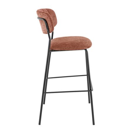Tabouret de bar AUGUSTE d'intérieur - Métal noir, tissu 95% PES 5 %ny - bois terra 59 · 59