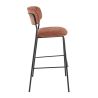 Tabouret de bar AUGUSTE d'intérieur - Métal noir, tissu 95% PES 5 %ny - bois terra 59 · 59