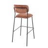 Tabouret de bar AUGUSTE d'intérieur - Métal noir, tissu 95% PES 5 %ny - bois terra 59 · 59