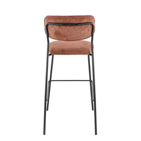 Tabouret de bar AUGUSTE d'intérieur - Métal noir, tissu 95% PES 5 %ny - bois terra 59 · 59