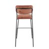Tabouret de bar AUGUSTE d'intérieur - Métal noir, tissu 95% PES 5 %ny - bois terra 59 · 59