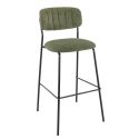 Tabouret de bar AUGUSTE d'intérieur - Métal noir, tissu 95% PES 5 %ny - bois vert 39 · 39