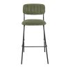 Tabouret de bar AUGUSTE d'intérieur - Métal noir, tissu 95% PES 5 %ny - bois vert 39 · 39