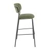 Tabouret de bar AUGUSTE d'intérieur - Métal noir, tissu 95% PES 5 %ny - bois vert 39 · 39