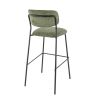Tabouret de bar AUGUSTE d'intérieur - Métal noir, tissu 95% PES 5 %ny - bois vert 39 · 39