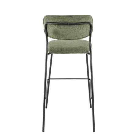Tabouret de bar AUGUSTE d'intérieur - Métal noir, tissu 95% PES 5 %ny - bois vert 39 · 39
