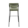 Tabouret de bar AUGUSTE d'intérieur - Métal noir, tissu 95% PES 5 %ny - bois vert 39 · 39
