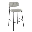 Tabouret de bar AUGUSTE d'intérieur - Métal noir, tissu 95% PES 5 %ny - bois gris clair 83 · 83