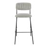 Tabouret de bar AUGUSTE d'intérieur - Métal noir, tissu 95% PES 5 %ny - bois gris clair 83 · 83