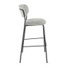 Tabouret de bar AUGUSTE d'intérieur - Métal noir, tissu 95% PES 5 %ny - bois gris clair 83 · 83