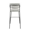 Tabouret de bar AUGUSTE d'intérieur - Métal noir, tissu 95% PES 5 %ny - bois gris clair 83 · 83