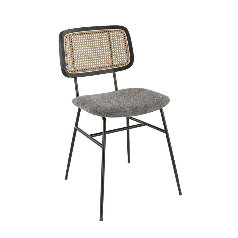 Chaise de restaurant NOELIA d'intérieur - Métal noir, tissu 100% PES - PVC gris 10 · 10