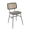 Chaise de restaurant NOELIA d'intérieur - Métal noir, tissu 100% PES - PVC gris 10 · 10